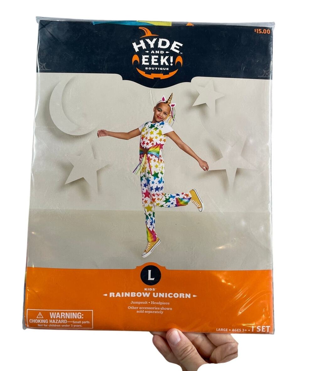 Rainbow Unicorn Costume Girls Large (10-12) Hyde And Eek Boutique Childrens NWT